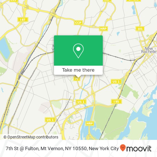 Mapa de 7th St @ Fulton, Mt Vernon, NY 10550
