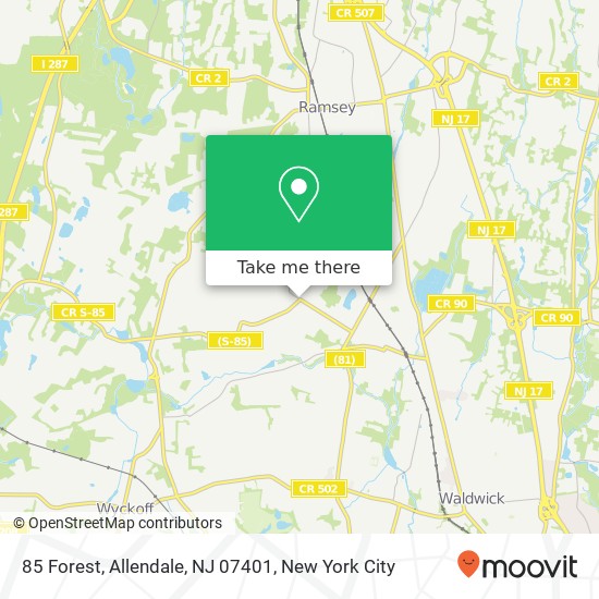 Mapa de 85 Forest, Allendale, NJ 07401