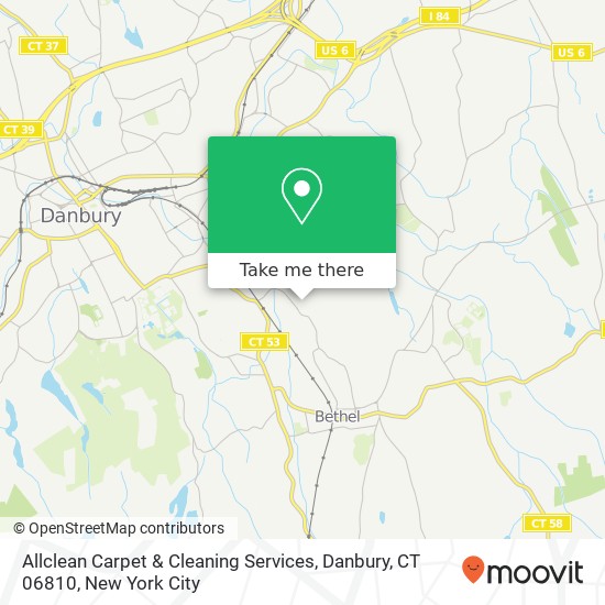 Mapa de Allclean Carpet & Cleaning Services, Danbury, CT 06810