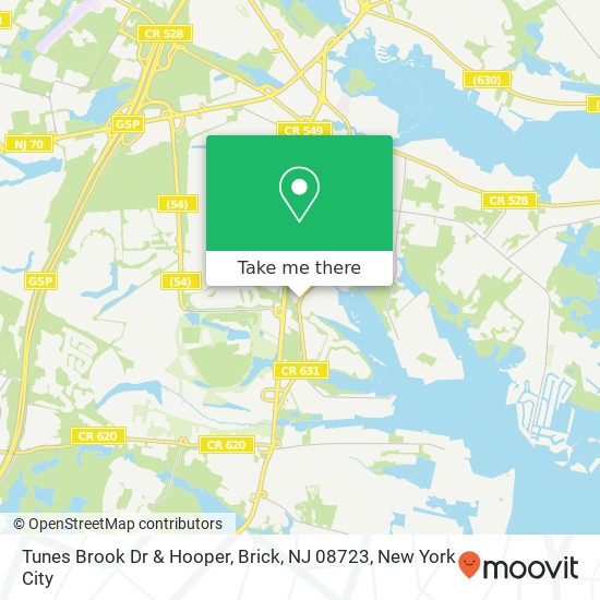 Mapa de Tunes Brook Dr & Hooper, Brick, NJ 08723