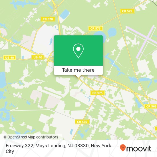 Mapa de Freeway 322, Mays Landing, NJ 08330