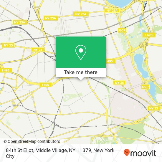Mapa de 84th St Eliot, Middle Village, NY 11379
