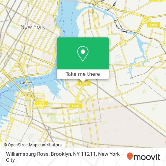 Mapa de Williamsburg Ross, Brooklyn, NY 11211