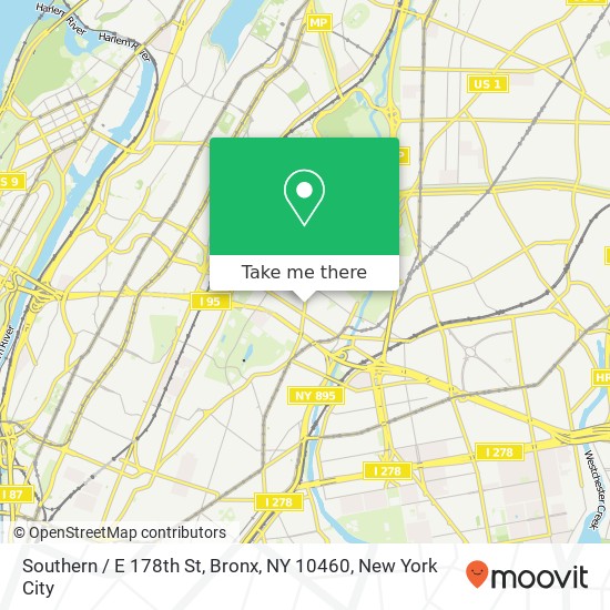 Southern / E 178th St, Bronx, NY 10460 map
