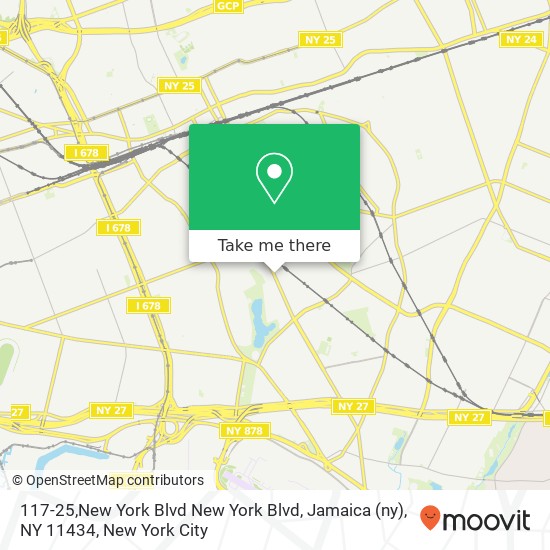 Mapa de 117-25,New York Blvd New York Blvd, Jamaica (ny), NY 11434