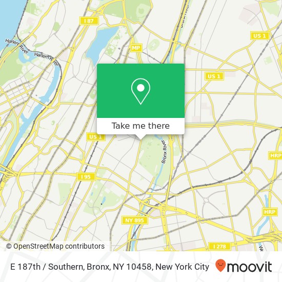 E 187th / Southern, Bronx, NY 10458 map