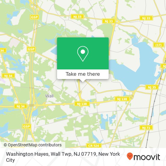Washington Hayes, Wall Twp, NJ 07719 map