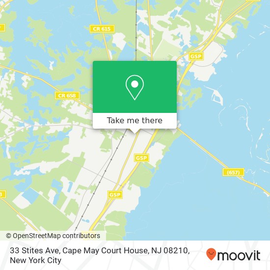 Mapa de 33 Stites Ave, Cape May Court House, NJ 08210