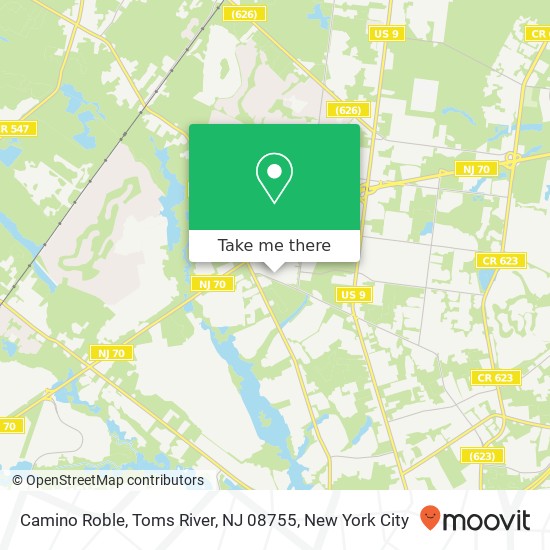 Mapa de Camino Roble, Toms River, NJ 08755