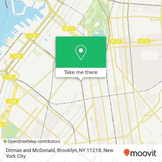 Mapa de Ditmas and McDonald, Brooklyn, NY 11218