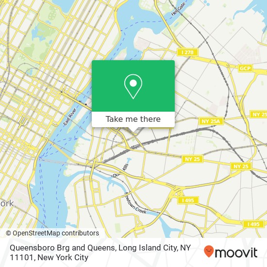 Mapa de Queensboro Brg and Queens, Long Island City, NY 11101