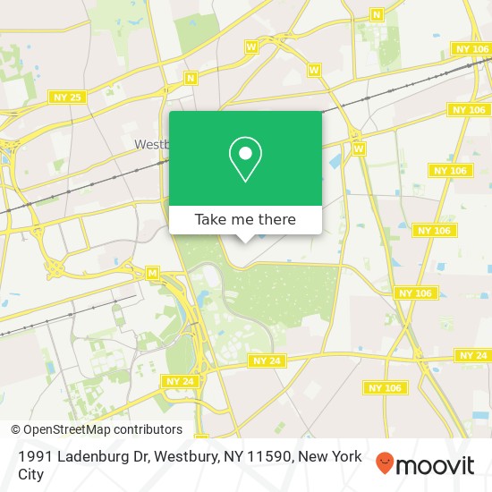 Mapa de 1991 Ladenburg Dr, Westbury, NY 11590
