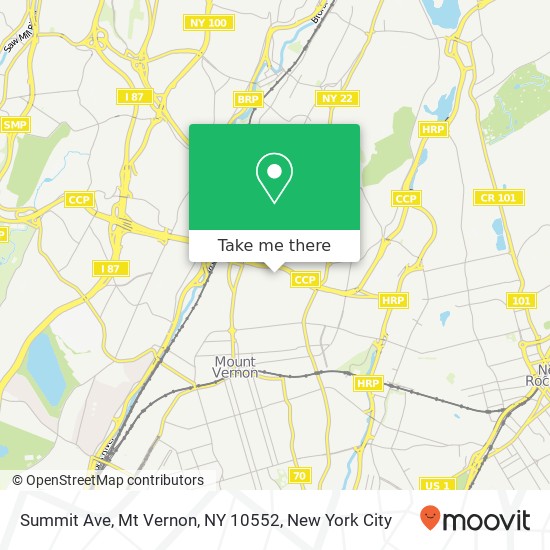 Summit Ave, Mt Vernon, NY 10552 map
