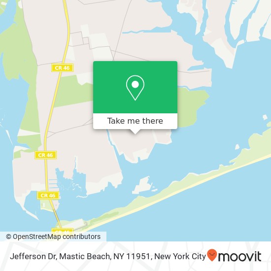 Jefferson Dr, Mastic Beach, NY 11951 map