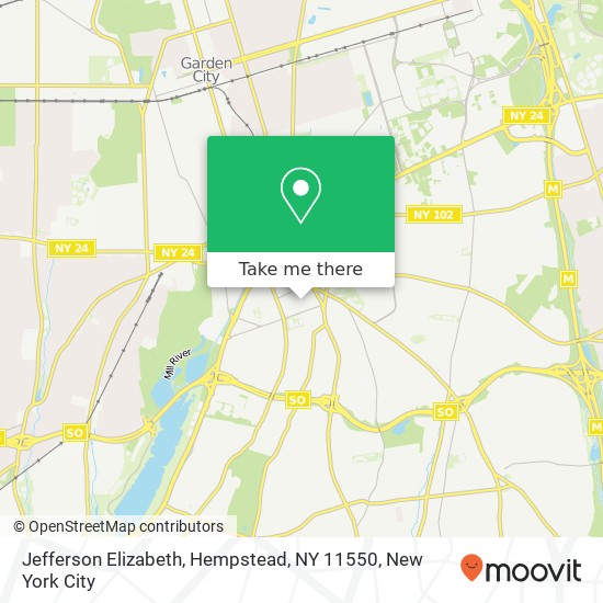 Mapa de Jefferson Elizabeth, Hempstead, NY 11550