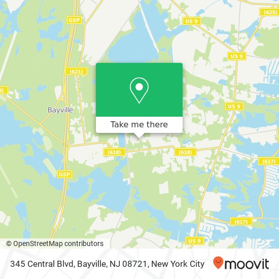 Mapa de 345 Central Blvd, Bayville, NJ 08721