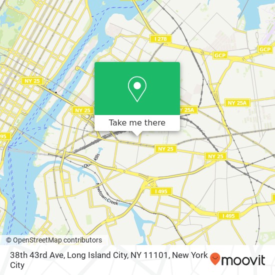 Mapa de 38th 43rd Ave, Long Island City, NY 11101