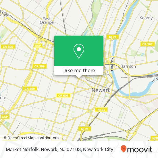 Mapa de Market Norfolk, Newark, NJ 07103