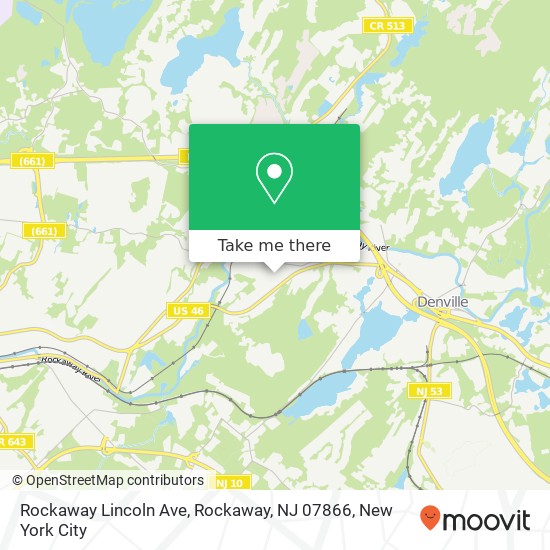 Mapa de Rockaway Lincoln Ave, Rockaway, NJ 07866