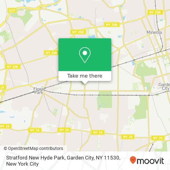 Mapa de Stratford New Hyde Park, Garden City, NY 11530