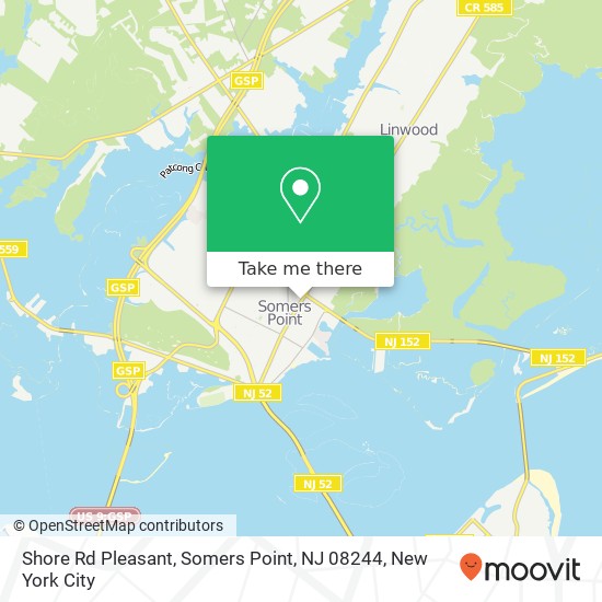 Mapa de Shore Rd Pleasant, Somers Point, NJ 08244