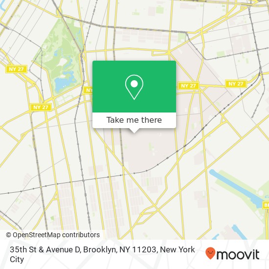 35th St & Avenue D, Brooklyn, NY 11203 map