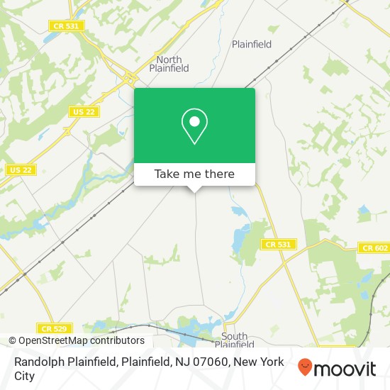 Mapa de Randolph Plainfield, Plainfield, NJ 07060