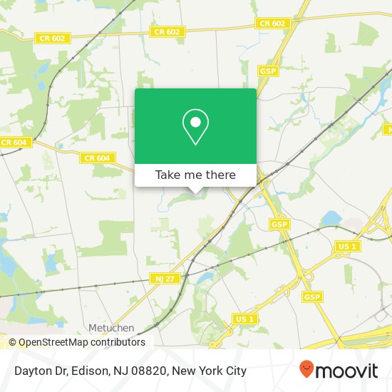 Mapa de Dayton Dr, Edison, NJ 08820