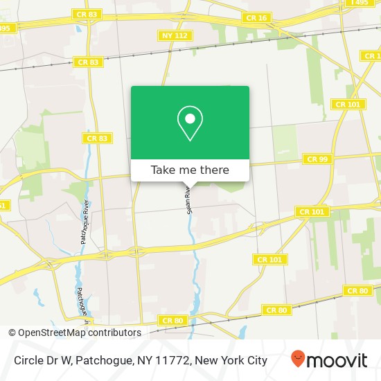 Mapa de Circle Dr W, Patchogue, NY 11772