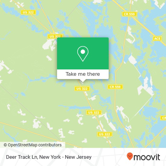 Mapa de Deer Track Ln, Hammonton, NJ 08037