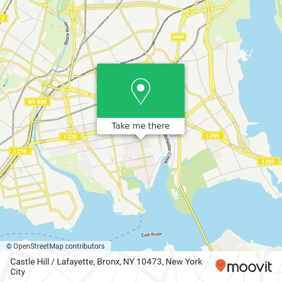 Mapa de Castle Hill / Lafayette, Bronx, NY 10473