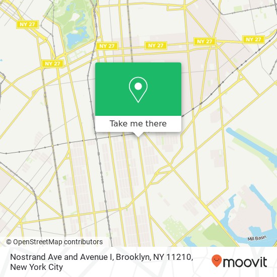 Mapa de Nostrand Ave and Avenue I, Brooklyn, NY 11210