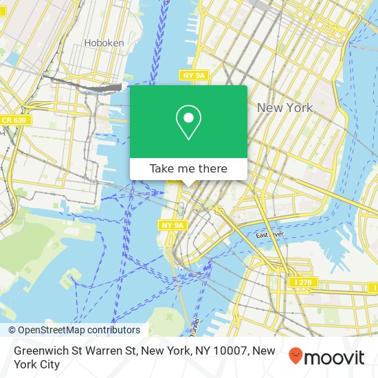 Greenwich St Warren St, New York, NY 10007 map