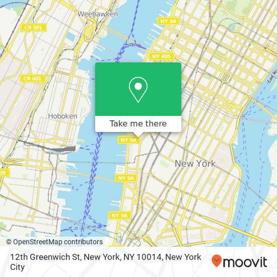 Mapa de 12th Greenwich St, New York, NY 10014