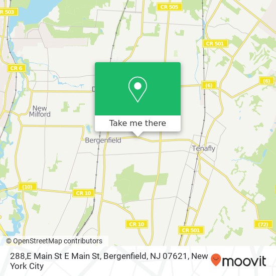 Mapa de 288,E Main St E Main St, Bergenfield, NJ 07621