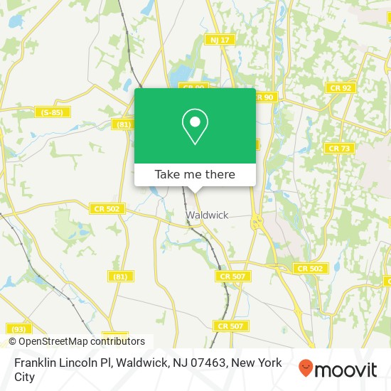 Mapa de Franklin Lincoln Pl, Waldwick, NJ 07463