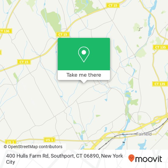 Mapa de 400 Hulls Farm Rd, Southport, CT 06890