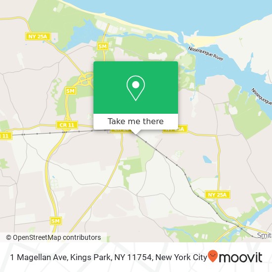 Mapa de 1 Magellan Ave, Kings Park, NY 11754