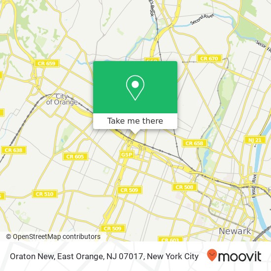 Oraton New, East Orange, NJ 07017 map