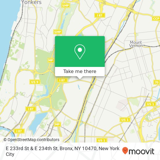 Mapa de E 233rd St & E 234th St, Bronx, NY 10470