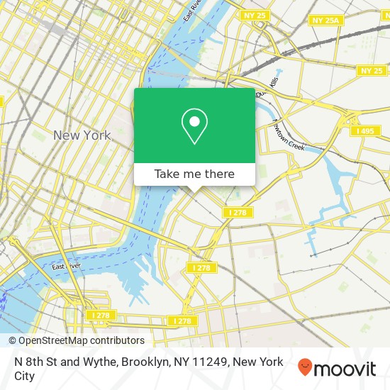 Mapa de N 8th St and Wythe, Brooklyn, NY 11249