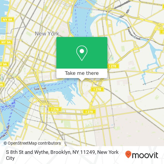 Mapa de S 8th St and Wythe, Brooklyn, NY 11249