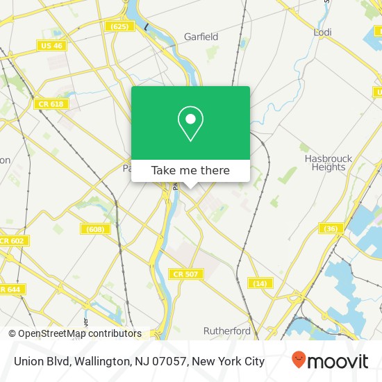 Mapa de Union Blvd, Wallington, NJ 07057