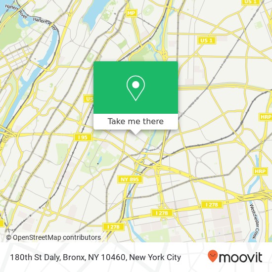 Mapa de 180th St Daly, Bronx, NY 10460