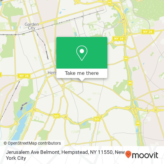 Mapa de Jerusalem Ave Belmont, Hempstead, NY 11550