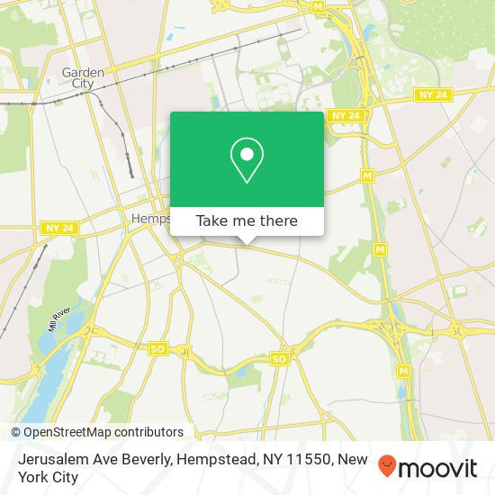 Mapa de Jerusalem Ave Beverly, Hempstead, NY 11550