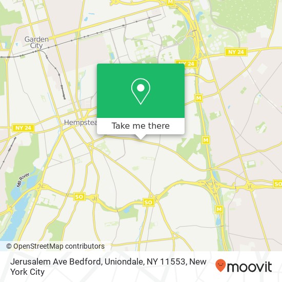 Mapa de Jerusalem Ave Bedford, Uniondale, NY 11553