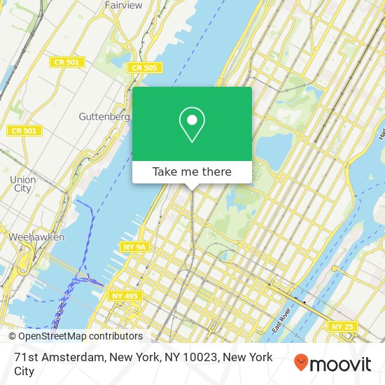 Mapa de 71st Amsterdam, New York, NY 10023