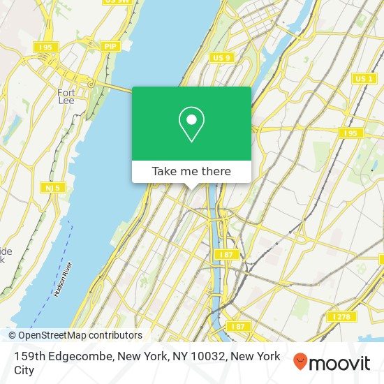 Mapa de 159th Edgecombe, New York, NY 10032