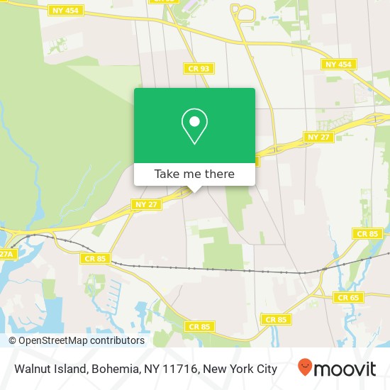 Mapa de Walnut Island, Bohemia, NY 11716